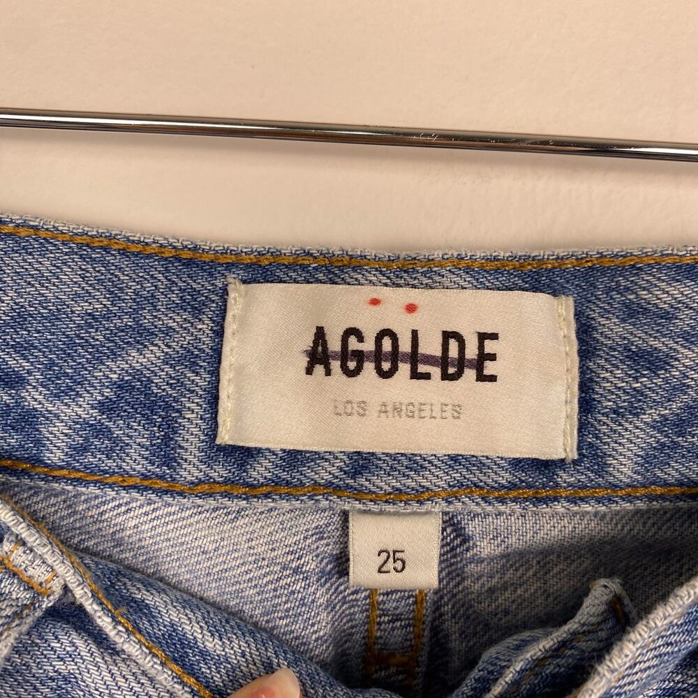 AGOLDE Riley High Rise Straight Crop Distressed Jeans 25 - Picture 7 of 9